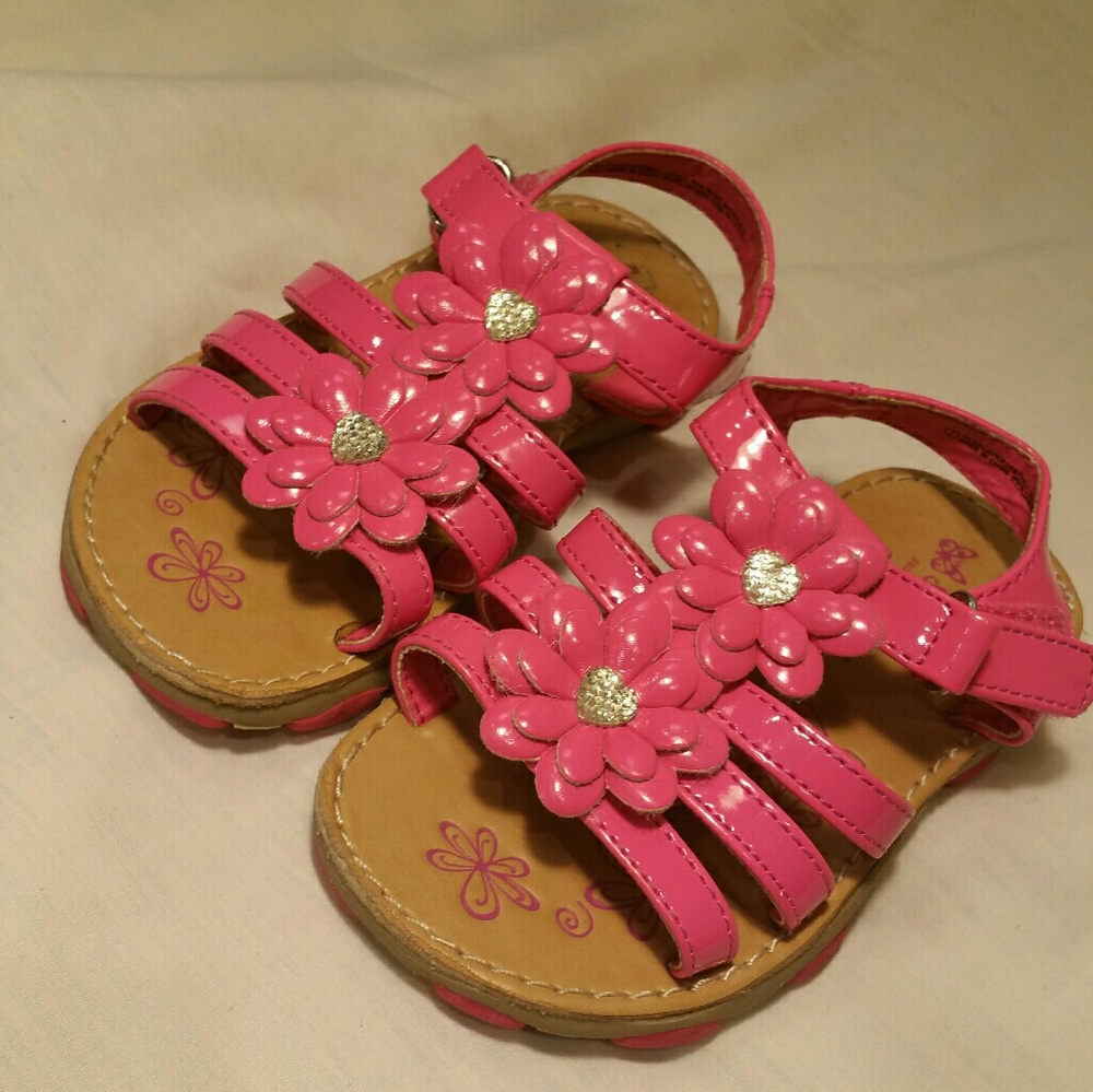Girls Pink floral shoes